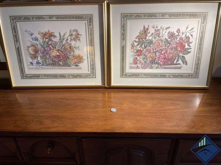 (2) Framed Floral Prints