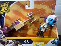 Star Wars Young Jedi Adventures Lys Solay Action Figure & Speeder Bike Vehicle - Mixed Condition