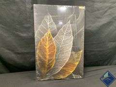 Leaf Print On Black Canvas  *NEW*