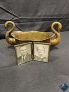 Metal Swan Bowl & Picture Frame