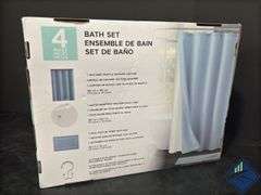 4pc Bath Set *Missing Liner and Hooks* - Mixed Condition
