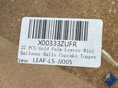 22 Packs Gold Palm Leaves Mini Cupcake Balloons - Like New