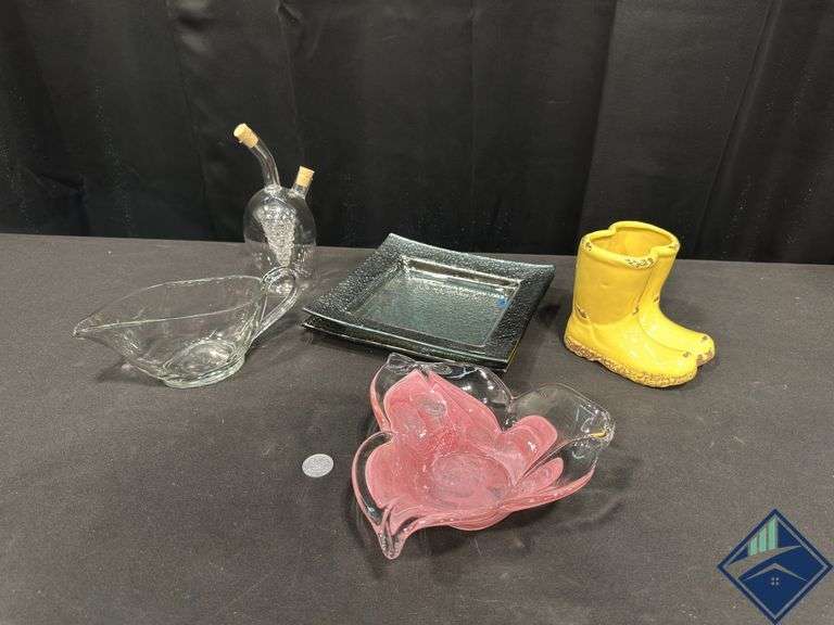 Glass Serving Plates/Dishes, Glass Gravy Boat, etc.