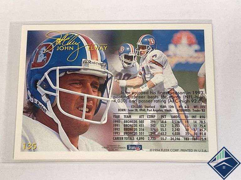 Hardy Nickerson Topps Chrome Card & John Elway Fleer ‘94 Cards