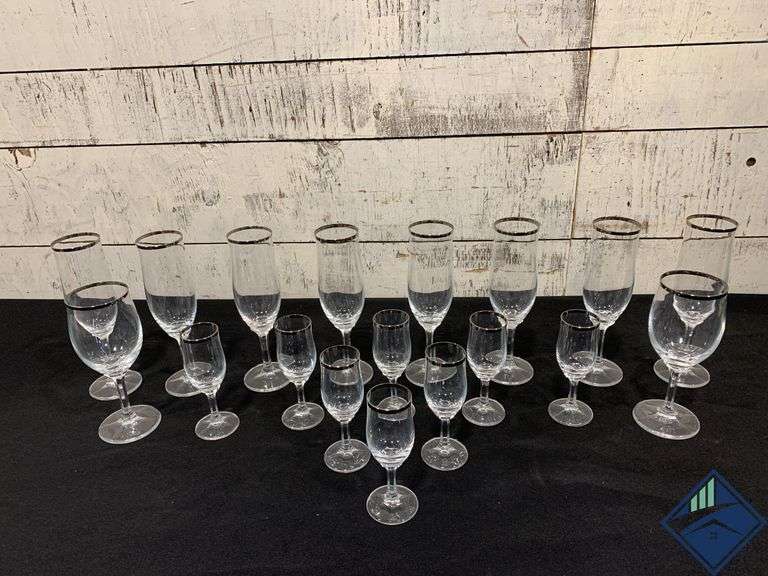 “Silver” Rimmed Wine Glasses