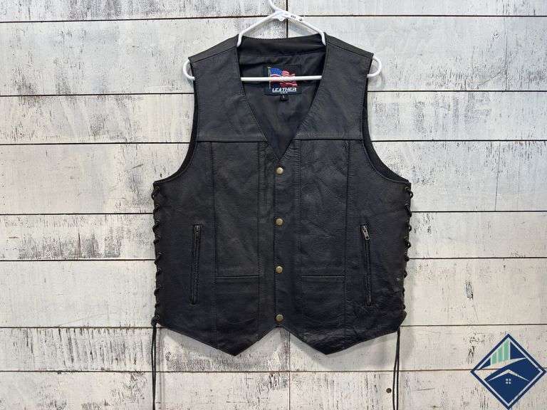 USA Leather Vest, Size L
