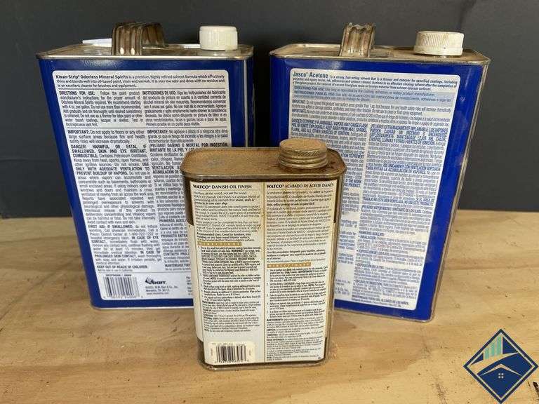 Mineral Spirits, Acetone, and Danish Oil