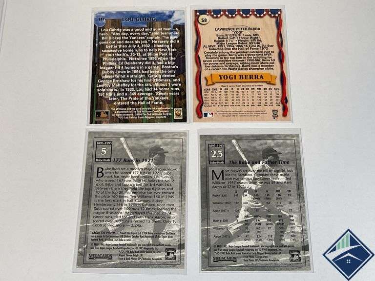 Babe Ruth, Lou Gering & Yogu Berra Cards, etc.