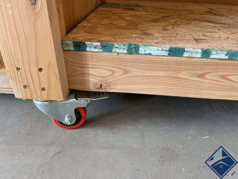 Wood Garage Shelving Unit on Wheels