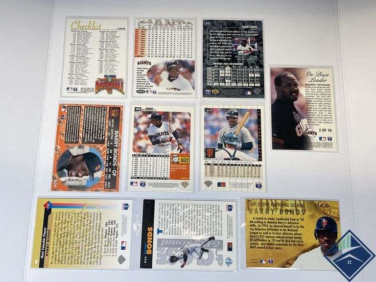 Barry Bonds Upper Deck Best of a Generation, Fleer ‘94 Checklist, Pacific Collection Cards, etc.