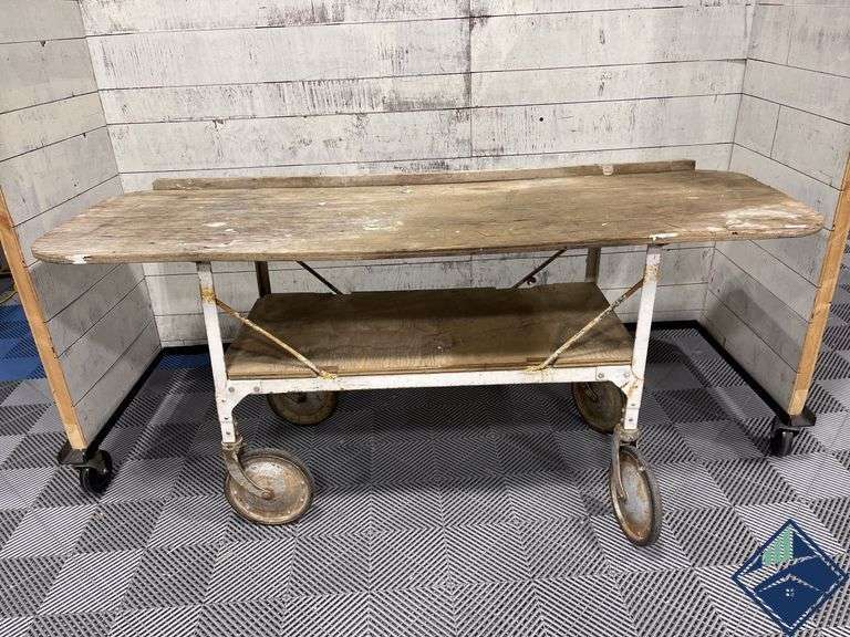 Rustic Gardening Workbench on Wheels