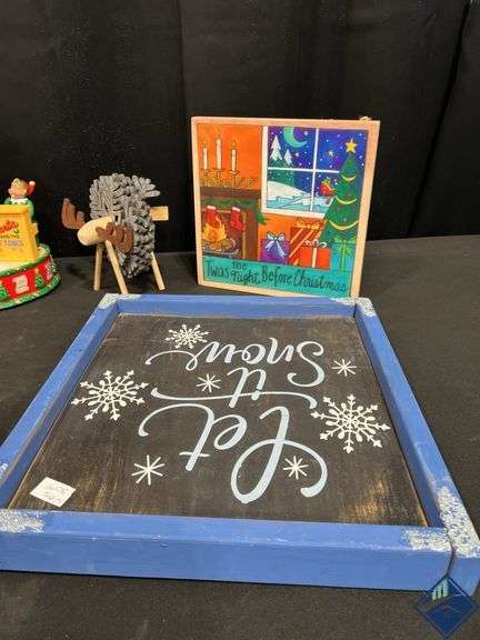 Vintage Coca Cola Christmas Sign & Misc. Christmas Decor
