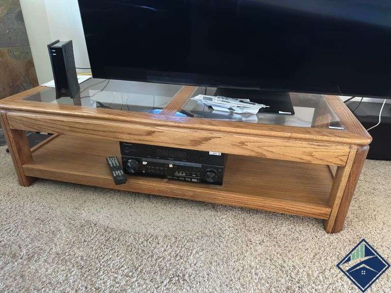 Wood & Glass TV Stand *contents not included*