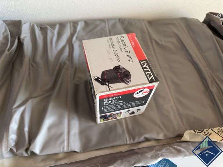 6gal Water Container, Intex Twin Air Bed, and Electric Pump