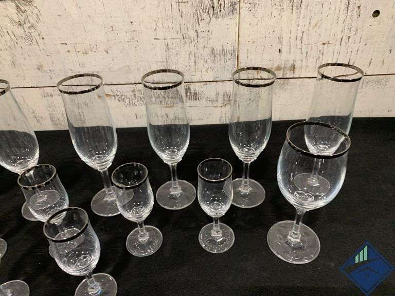 “Silver” Rimmed Wine Glasses