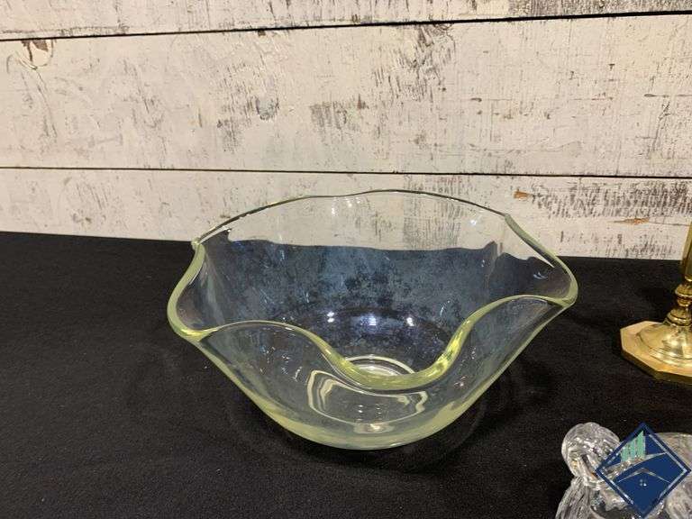 Candle Sticks, Candy Dish & Glass Bowl