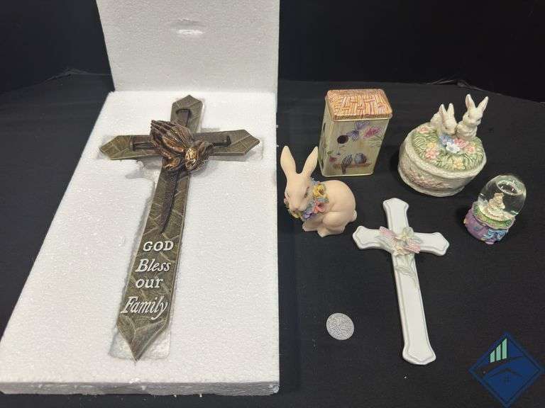 God Bless Our Family Cross, Easter Rabbit Trinket Box, etc.