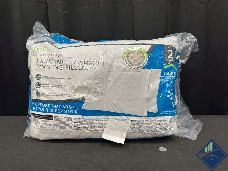 PureLux Gel Memory Foam Cooling Queen Pillows