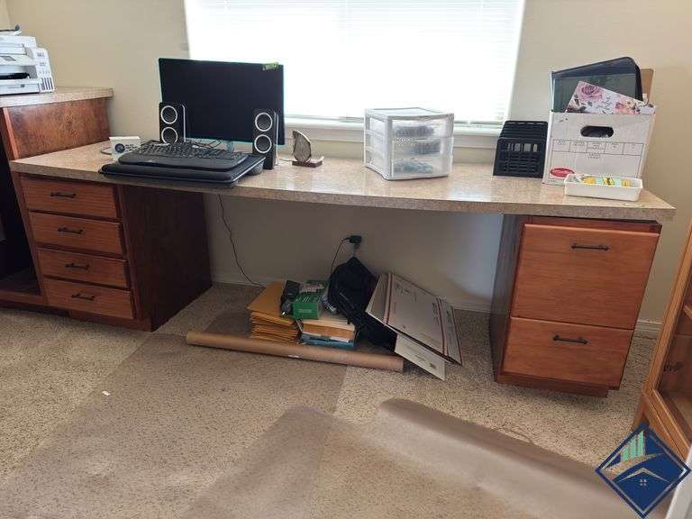 Faux Marble & Wood Desk *desk only*