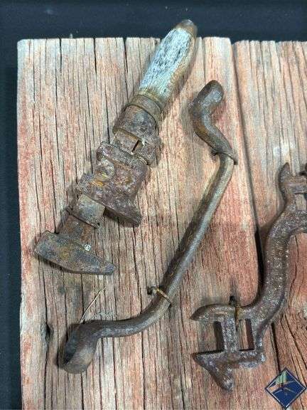 Rustic Wall Plaque with Rusted Tool