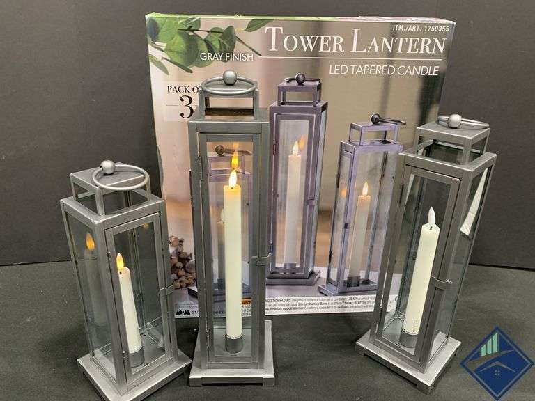 3 Pack LED Candle Tower Lanterns
