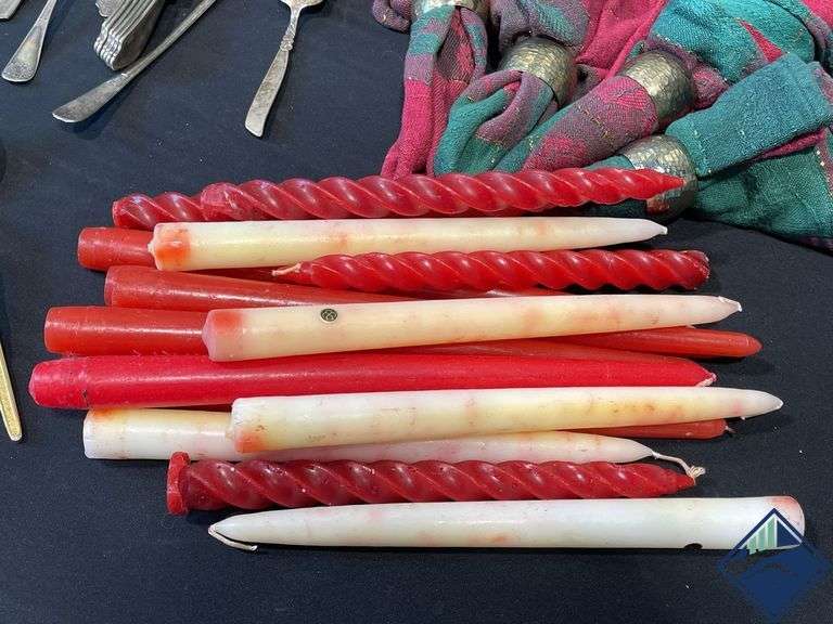Vintage Candles, Flatware & Napkin Rings