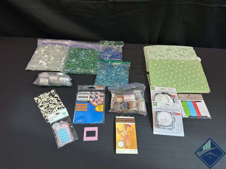Fabric, Thread, Glass Beads, etc.