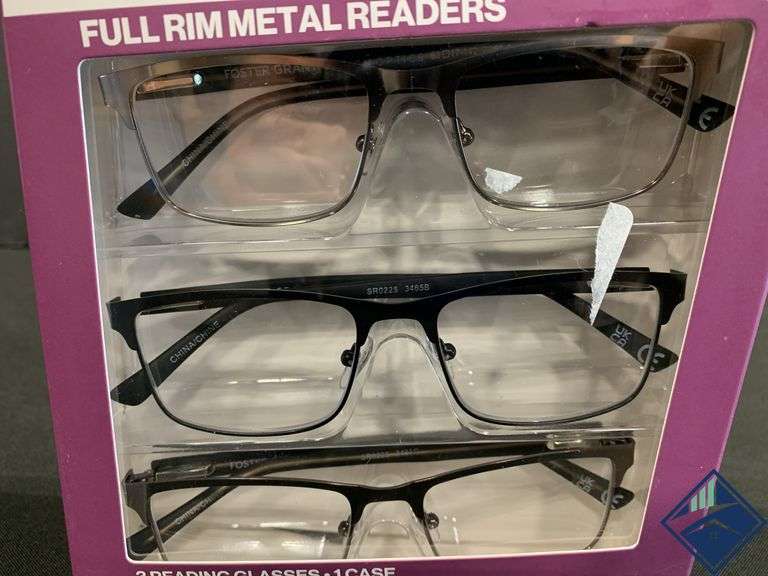 3-Pack Foster Grant Metal +1.50 Reading Glasses *NEW*