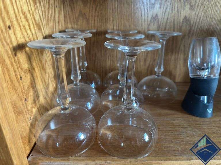 Assortment of Stemware and Wine Aerator