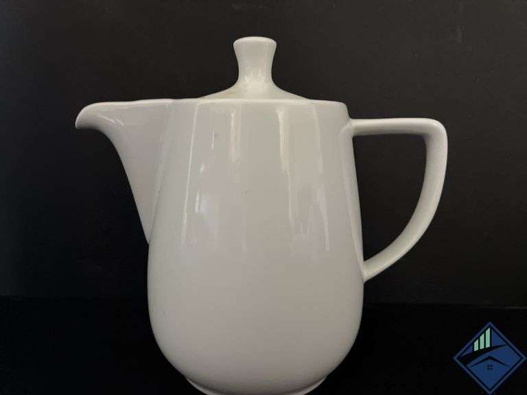 Porcelain Teapot, Cream Pitcher and Covered Butter Dish