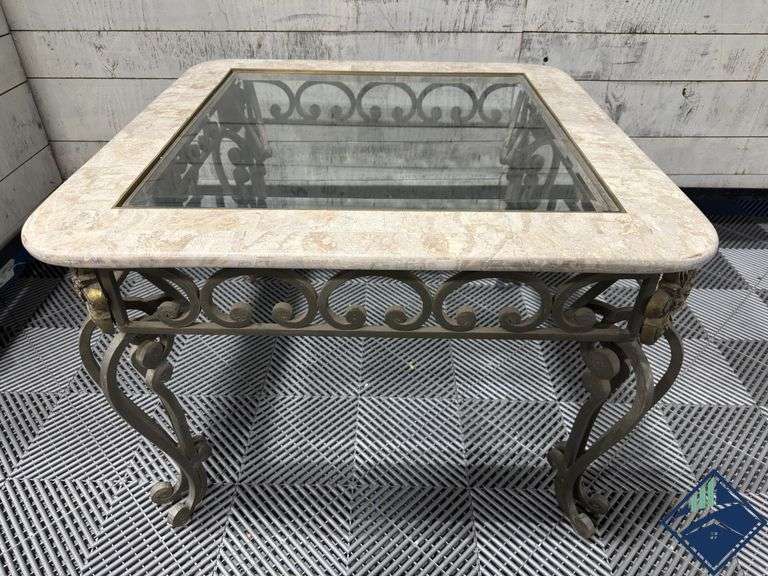 Marble and Glass Coffee Table