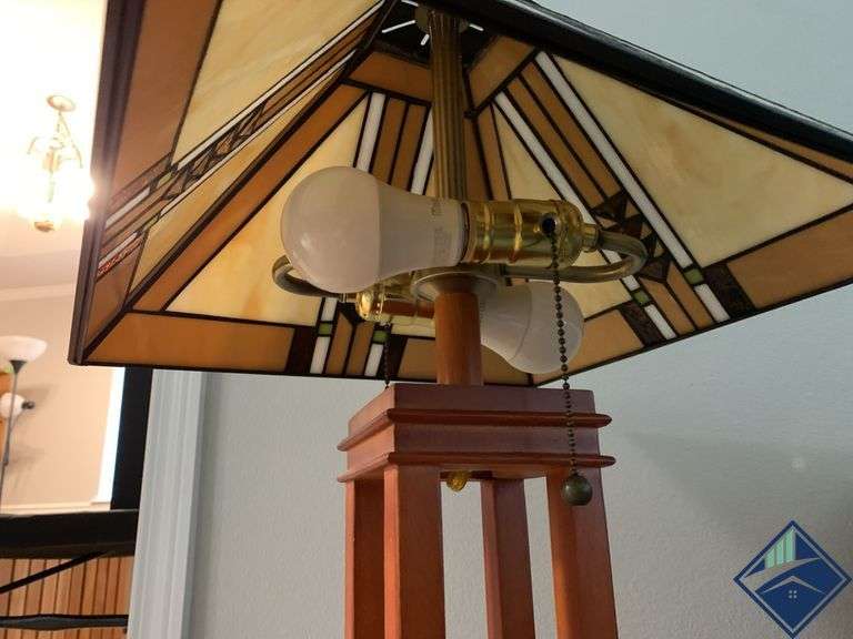 Stained Glass & Wood Lamp