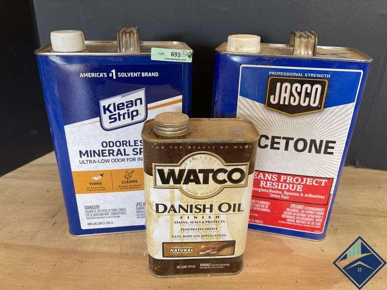 Mineral Spirits, Acetone, and Danish Oil