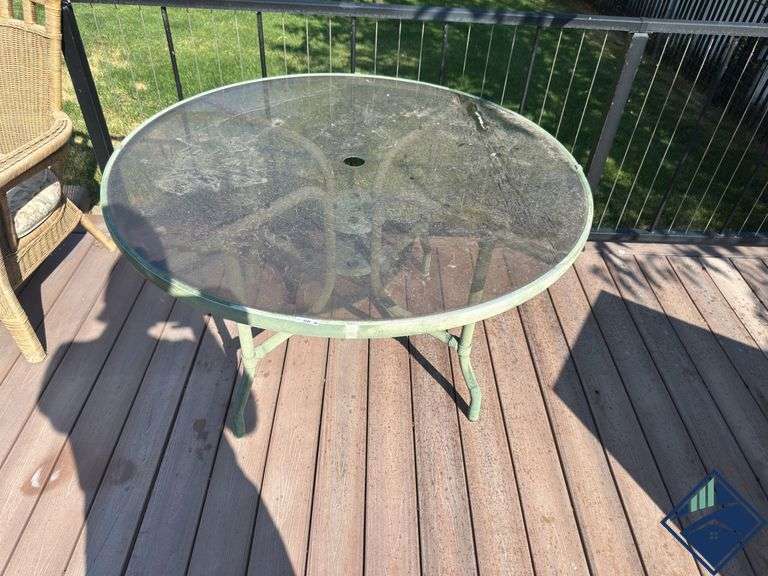 Outdoor Glass Topped Patio Table