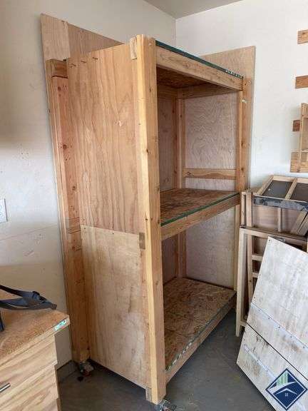 Wood Garage Shelving Unit on Wheels