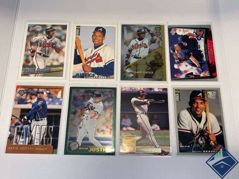 David Justice Donruss, Upper Deck Collector’s Choice, Topps Chrome Cards, etc.