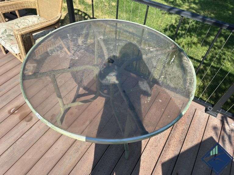 Outdoor Glass Topped Patio Table
