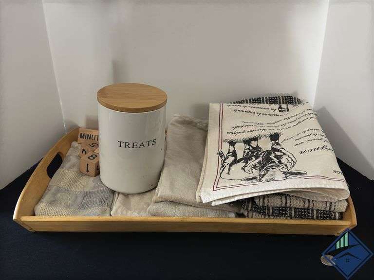 Humorous Block Calendar, Treat Jar, Tea Towels & Serving Tray