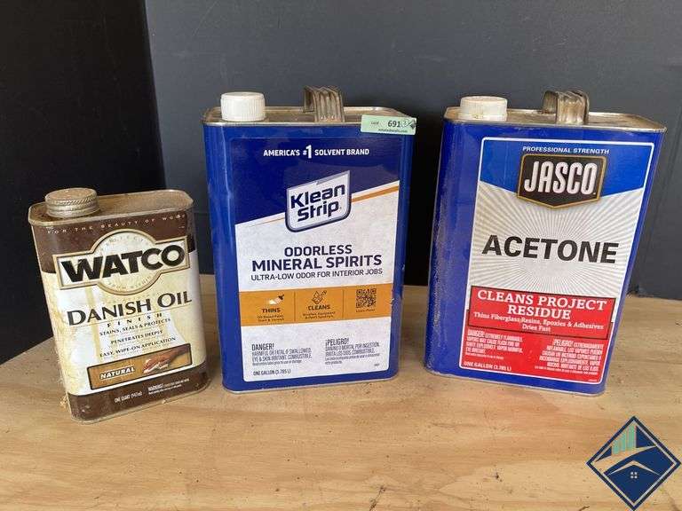 Mineral Spirits, Acetone, and Danish Oil
