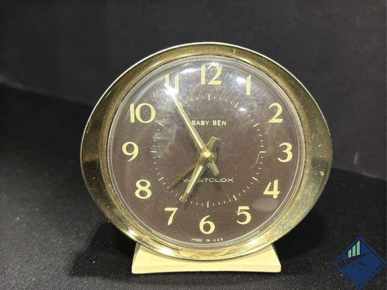 Vintage Westclox Baby Ben Alarm Clock, Spartus Analog Quartz Alarm Clock, etc.