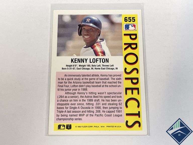Kenny Lofton Fleer ‘92 & Randall White Steel Stats Cards