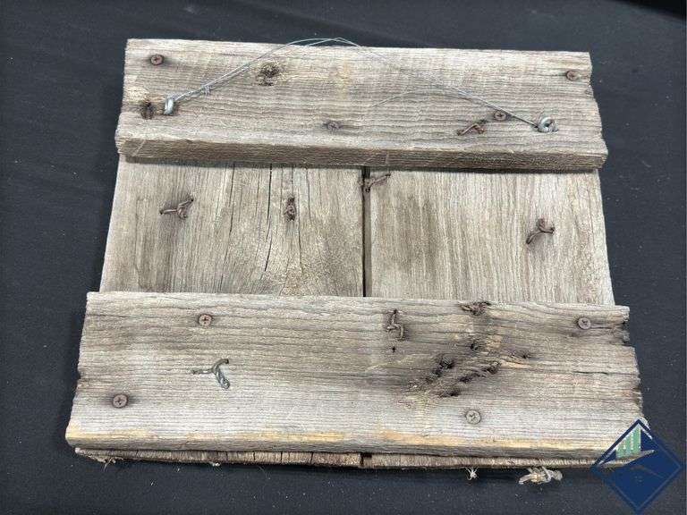 Rustic Wall Plaque with Rusted Tool