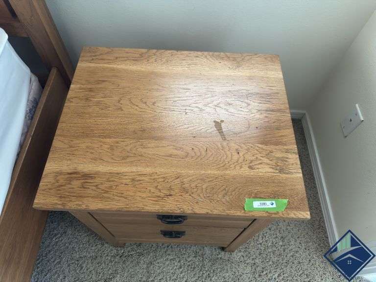 Castle Mfg. Wood Side Table with Drawers
