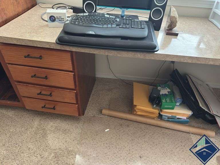 Faux Marble & Wood Desk *desk only*