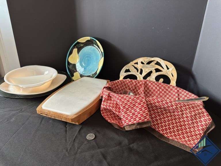 Fire King Casserole Dish, Serving Platters and Bowls, Cutting Board, etc.