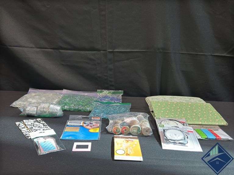Fabric, Thread, Glass Beads, etc.