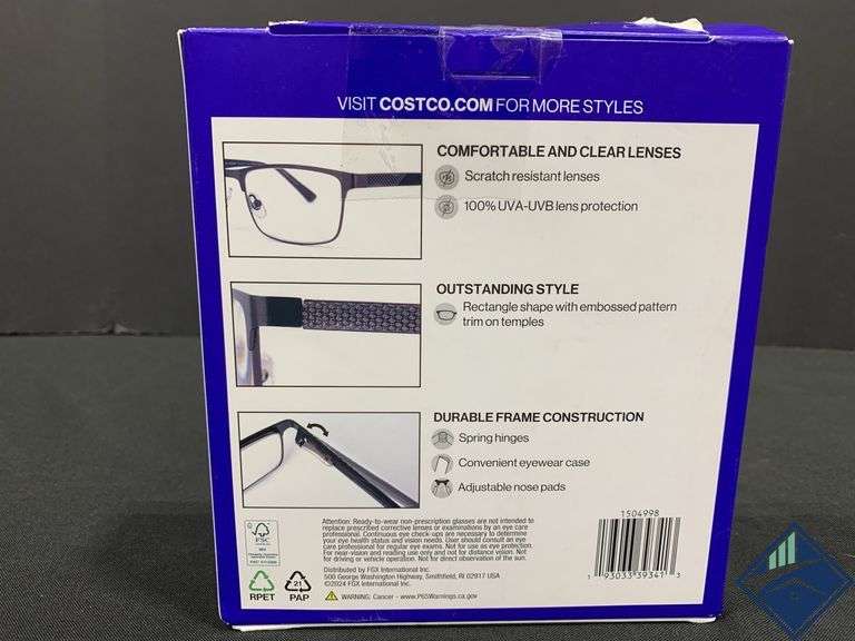 Foster Grant Metal +2.50 Reading Glasses
