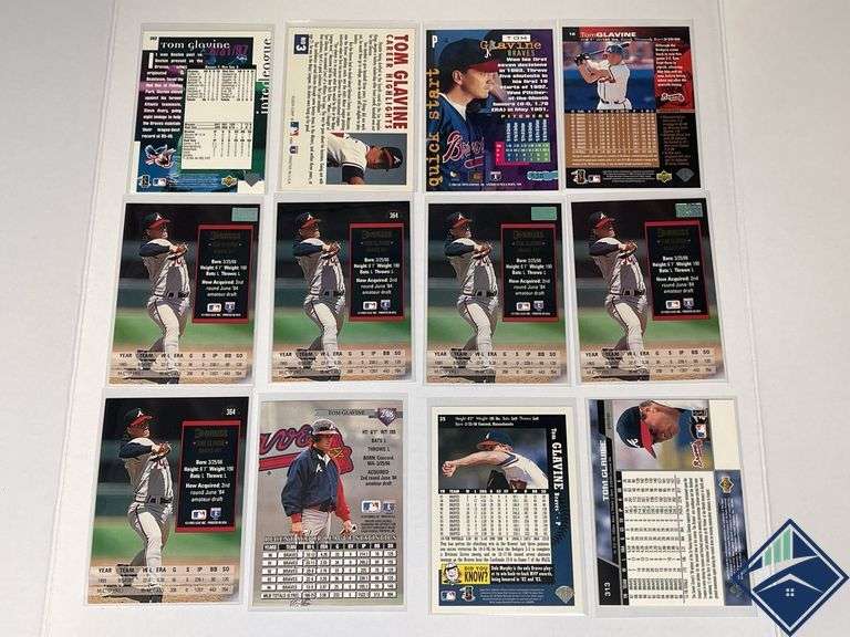Tom Glavine Donruss, Upper Deck, Topps Stadium Club Cards, etc.