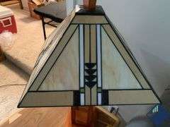 Stained Glass & Wood Lamp