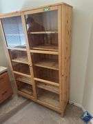 Wooden Bookshelf with Glass Panel Door